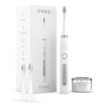 Ordo Sonic+ Toothbrush & 2x Brush Head Bundle - White/Silver